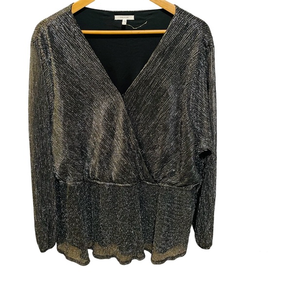 Maurices Shimmer Wrap  Peplum Blouse 3X - Picture 1 of 6